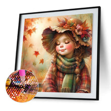 Load image into Gallery viewer, Little Girl With Falling Autumn Leaves 40*40CM(Picture) Full Square Drill Diamond Painting
