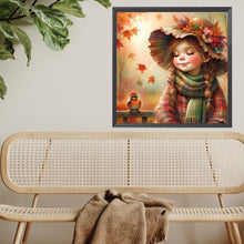 Load image into Gallery viewer, Little Girl With Falling Autumn Leaves 40*40CM(Picture) Full Square Drill Diamond Painting
