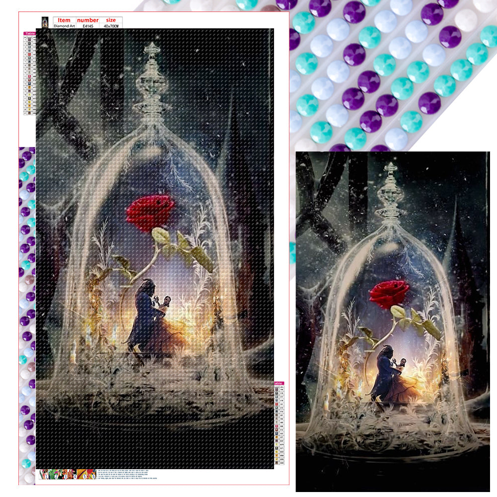 Blooming Flowers Of Love 40*70CM(Canvas) Full Round Drill Diamond Painting