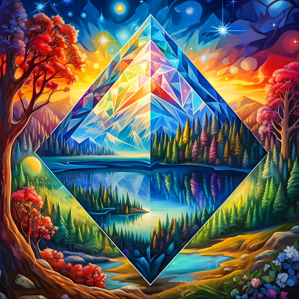 Glass Painting Diamond Forest 30*30CM(Canvas) Full Round Drill Diamond Painting