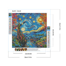 Load image into Gallery viewer, Glass Painting Starry Night 30*30CM(Canvas) Full Round Drill Diamond Painting
