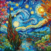 Load image into Gallery viewer, Glass Painting Starry Night 30*30CM(Canvas) Full Round Drill Diamond Painting
