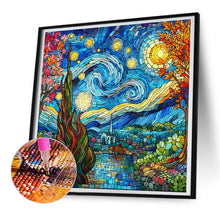 Load image into Gallery viewer, Glass Painting Starry Night 30*30CM(Canvas) Full Round Drill Diamond Painting
