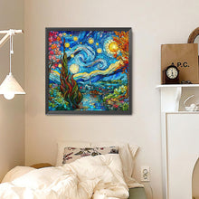 Load image into Gallery viewer, Glass Painting Starry Night 30*30CM(Canvas) Full Round Drill Diamond Painting
