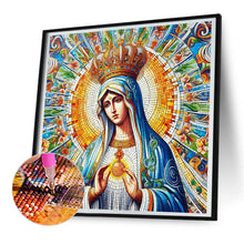 Load image into Gallery viewer, Glass Painting Of Madonna 30*30CM(Canvas) Full Round Drill Diamond Painting
