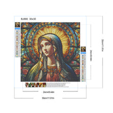 Load image into Gallery viewer, Glass Painting Of The Virgin Mary 30*30CM(Canvas) Full Round Drill Diamond Painting
