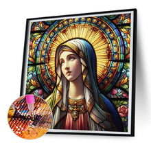 Load image into Gallery viewer, Glass Painting Of The Virgin Mary 30*30CM(Canvas) Full Round Drill Diamond Painting
