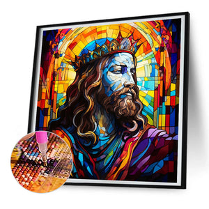 Glass Painting Jesus 30*30CM(Canvas) Full Round Drill Diamond Painting