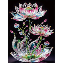 Load image into Gallery viewer, Water Drop Lotus 30*40CM(Canvas) Partial Special Shaped Drill Diamond Painting
