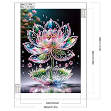 Load image into Gallery viewer, Water Drop Lotus 30*40CM(Canvas) Partial Special Shaped Drill Diamond Painting
