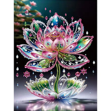 Load image into Gallery viewer, Water Drop Lotus 30*40CM(Canvas) Partial Special Shaped Drill Diamond Painting
