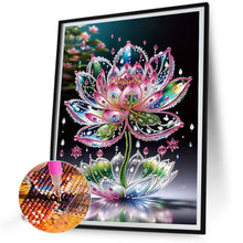 Load image into Gallery viewer, Water Drop Lotus 30*40CM(Canvas) Partial Special Shaped Drill Diamond Painting
