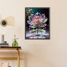 Load image into Gallery viewer, Water Drop Lotus 30*40CM(Canvas) Partial Special Shaped Drill Diamond Painting
