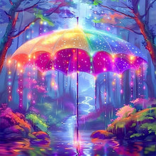 Load image into Gallery viewer, Colorful Umbrellas In The Forest 30*30CM(Canvas) Full Round Drill Diamond Painting
