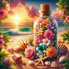 Load image into Gallery viewer, Vase Of Flowers On The Beach 30*30CM(Canvas) Full Round Drill Diamond Painting
