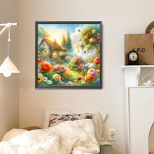 Load image into Gallery viewer, Small House Among Flowers 30*30CM(Canvas) Full Round Drill Diamond Painting
