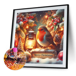 Christmas Bird 40*40CM(Picture) Full AB Round Drill Diamond Painting