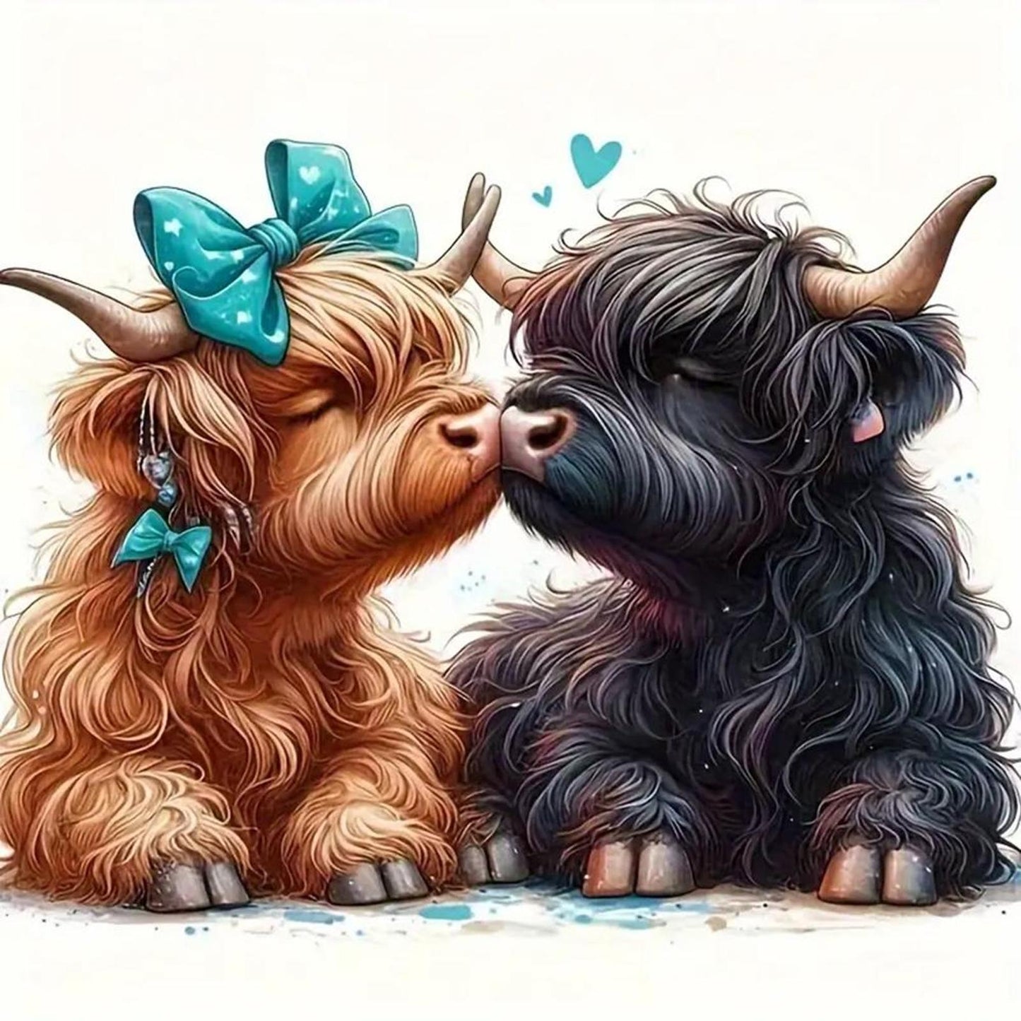 Highland Cow - Full 14CT Stamped Cross Stitch 40x40CM - Huacan