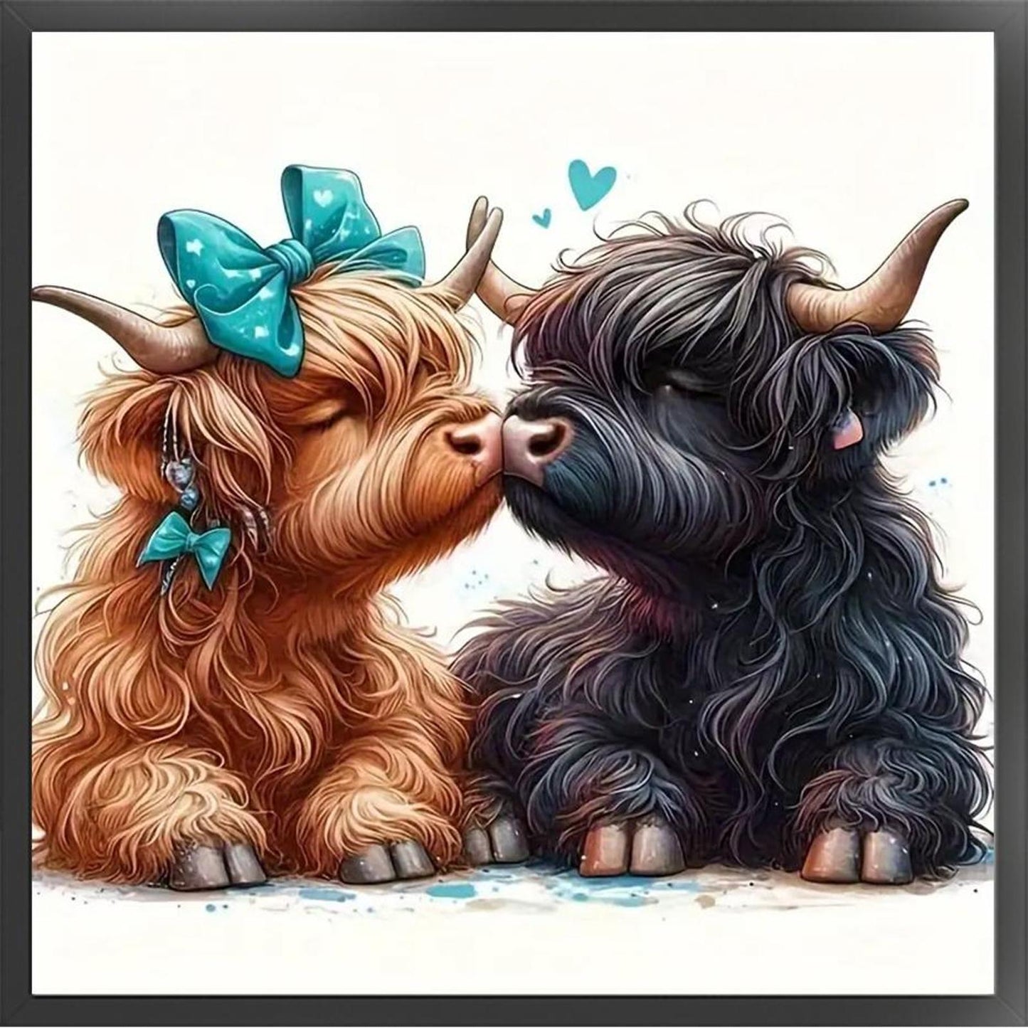 Highland Cow - Full 14CT Stamped Cross Stitch 40x40CM - Huacan