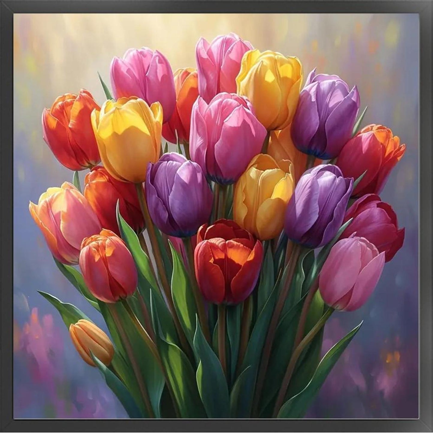 Tulip - Full 14CT Stamped Cross Stitch 40x40CM - Huacan