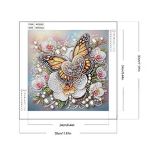 Load image into Gallery viewer, Orchid Love Butterfly 30*30CM(Canvas) Partial Special Shaped Drill Diamond Painting
