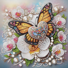 Load image into Gallery viewer, Orchid Love Butterfly 30*30CM(Canvas) Partial Special Shaped Drill Diamond Painting
