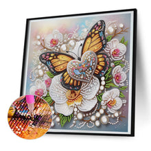 Load image into Gallery viewer, Orchid Love Butterfly 30*30CM(Canvas) Partial Special Shaped Drill Diamond Painting
