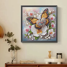 Load image into Gallery viewer, Orchid Love Butterfly 30*30CM(Canvas) Partial Special Shaped Drill Diamond Painting
