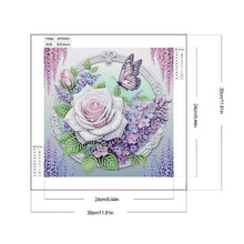 Load image into Gallery viewer, Rose Butterfly 30*30CM(Canvas) Partial Special Shaped Drill Diamond Painting
