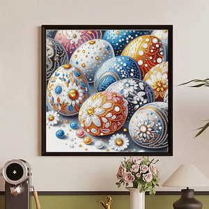 Floral Easter Eggs Pile 30*30CM(Canvas) Partial Special Shaped Drill Diamond Painting