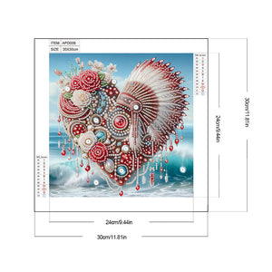 Rose Indian Heart Headdress 30*30CM(Canvas) Partial Special Shaped Drill Diamond Painting