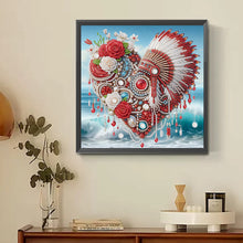 Load image into Gallery viewer, Rose Indian Heart Headdress 30*30CM(Canvas) Partial Special Shaped Drill Diamond Painting
