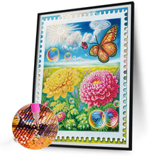 Load image into Gallery viewer, Chrysanthemum Lawn Butterfly 30*40CM(Canvas) Partial Special Shaped Drill Diamond Painting
