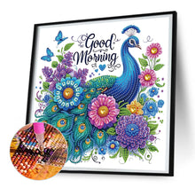 Load image into Gallery viewer, Good Morning Peacock 30*30CM(Canvas) Partial Special Shaped Drill Diamond Painting
