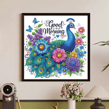 Load image into Gallery viewer, Good Morning Peacock 30*30CM(Canvas) Partial Special Shaped Drill Diamond Painting
