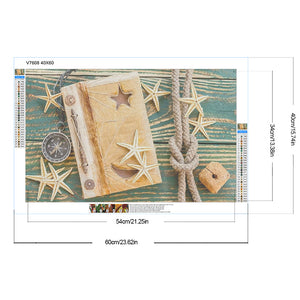 Shipboard Starfish Book 40*60CM(Canvas) Full Round Drill Diamond Painting