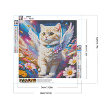 Load image into Gallery viewer, Aurora Flower Angel White Cat 40*40CM(Canvas) Full Round Drill Diamond Painting
