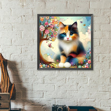 Load image into Gallery viewer, Geometric Tree Liquid Cat 40*40CM(Canvas) Full Round Drill Diamond Painting
