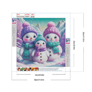 Snowman 30*30CM(Canvas) Full Round Drill Diamond Painting