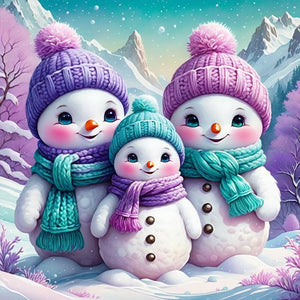 Snowman 30*30CM(Canvas) Full Round Drill Diamond Painting