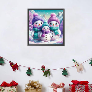 Snowman 30*30CM(Canvas) Full Round Drill Diamond Painting