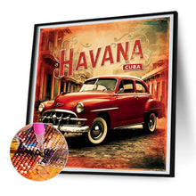 Load image into Gallery viewer, Red Classic Car 30*30CM(Canvas) Full Round Drill Diamond Painting
