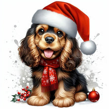 Load image into Gallery viewer, Christmas Puppy 30*30CM(Canvas) Full Round Drill Diamond Painting
