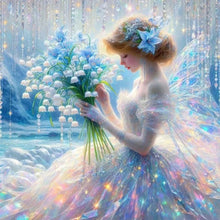 Load image into Gallery viewer, Lily Of The Valley Bouquet And Fairy Girl 40*40CM(Picture) Full AB Round Drill Diamond Painting
