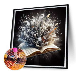 Musical Notes Book 30*30CM(Canvas) Full Round Drill Diamond Painting