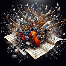 Load image into Gallery viewer, Musical Notes Book 30*30CM(Canvas) Full Round Drill Diamond Painting
