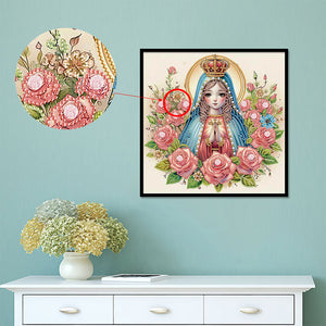 Our Lady 30*30CM(Canvas) Partial Special Shaped Drill Diamond Painting