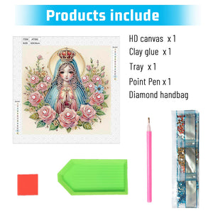 Our Lady 30*30CM(Canvas) Partial Special Shaped Drill Diamond Painting