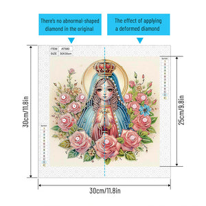 Our Lady 30*30CM(Canvas) Partial Special Shaped Drill Diamond Painting