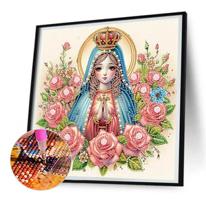 Our Lady 30*30CM(Canvas) Partial Special Shaped Drill Diamond Painting